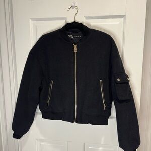 Zara Blue Bomber Jacket